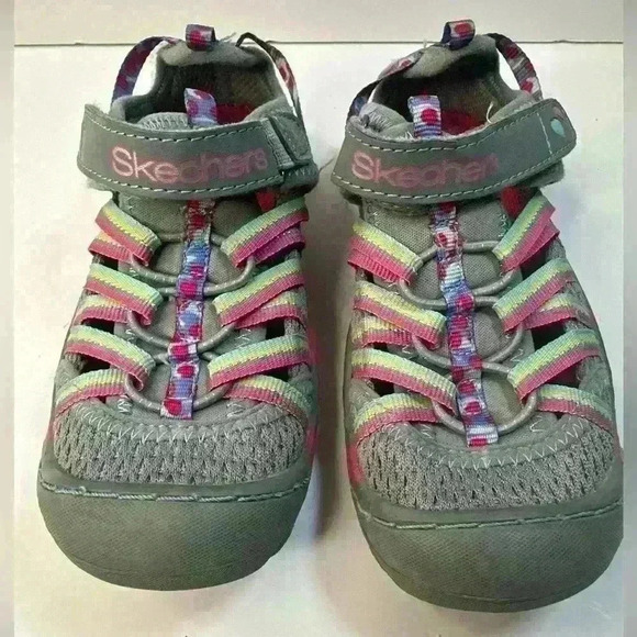 Skechers Sandal Shoes Girls Sz 11 Gray Multi Color - Picture 2 of 9